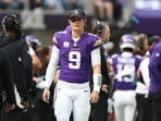 J.J. McCarthy #9 of the Minnesota Vikings looks on during the second quarter against the Philadelphia Eagles J.J. McCarthy #9 of the Minnesota Vikings looks on during the second quarter against the Philadelphia Eagles