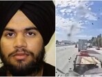 Indian-origin truck driver Jashanpreet Singh, 21, from Yuba City has been arrested for causing a crash on California’s 10 Freeway in Ontario on October 21, leaving three people dead and four injured. Indian-origin truck driver Jashanpreet Singh, 21, from Yuba City has been arrested for causing a crash on California’s 10 Freeway in Ontario on October 21, leaving three people dead and four injured.