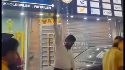 (Screengrab from the viral video) The accused, a gym equipment dealer, uploaded the video on Instagram. Police said the act endangered residents and violated Supreme Court directions. (HT) (Screengrab from the viral video) The accused, a gym equipment dealer, uploaded the video on Instagram. Police said the act endangered residents and violated Supreme Court directions. (HT)