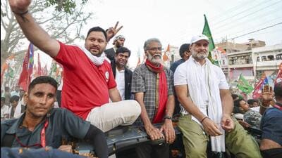 A major step in this direction was taken on Thursday when the alliance named Vikassheel Insan Party chief Mukesh Sahani as its deputy CM candidate for the polls next month. (AICC via PTI) A major step in this direction was taken on Thursday when the alliance named Vikassheel Insan Party chief Mukesh Sahani as its deputy CM candidate for the polls next month. (AICC via PTI)