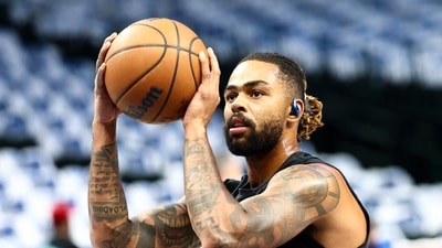 Online claims were made that Dallas Mavericks player D'Angelo Russell had been arrested amid the NBA scandal. (Reuters)