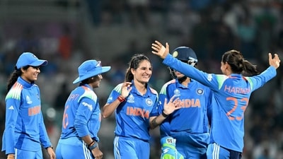 Harmanpreet Kaur's India registered a victory in the must-win encounter New Zealand and as a result, the hosts became the fourth side to seal their place in the semi-finals of the 2025 World Cup. (AFP) Harmanpreet Kaur's India registered a victory in the must-win encounter New Zealand and as a result, the hosts became the fourth side to seal their place in the semi-finals of the 2025 World Cup. (AFP)