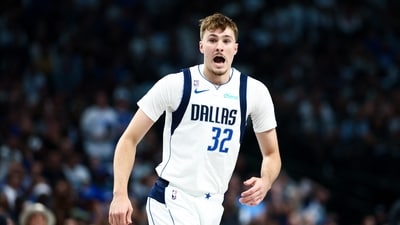 Dallas Mavericks forward Cooper Flagg (32) reacts against the San Antonio Spurs (IMAGN IMAGES via Reuters Connect)