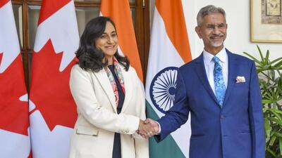 In this image posted on October 13, 2025, India’s External Affairs Minister S Jaishankar (right) with Canada’s Minister of Foreign Affairs Anita Anand during a meeting, in New Delhi. (PTI) In this image posted on October 13, 2025, India’s External Affairs Minister S Jaishankar (right) with Canada’s Minister of Foreign Affairs Anita Anand during a meeting, in New Delhi. (PTI)