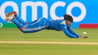 Sneh Rana took the crucial wicket of Amelia Kerr as the right-hander walked back to the hut after scoring 45 runs off 53 balls. (AP) Sneh Rana took the crucial wicket of Amelia Kerr as the right-hander walked back to the hut after scoring 45 runs off 53 balls. (AP)