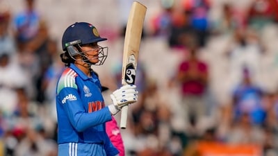 Smriti Mandhana scores century against New Zealand in Women's World Cup. (PTI) Smriti Mandhana scores century against New Zealand in Women's World Cup. (PTI)
