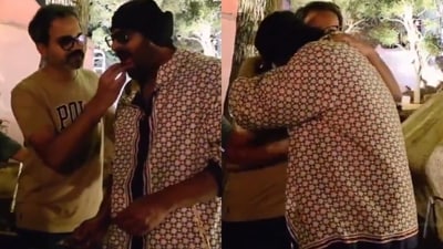Prabhas rang in his birthday with Prashanth Neel and the team of Hombale. Prabhas rang in his birthday with Prashanth Neel and the team of Hombale.
