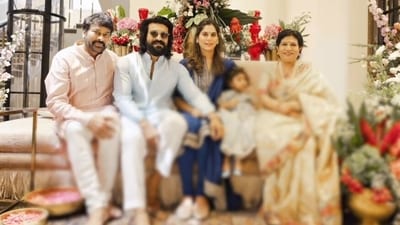Ram Charan and Upasana Konidela held a baby shower on Diwali that was attended by friends and family. Ram Charan and Upasana Konidela held a baby shower on Diwali that was attended by friends and family.