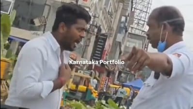 The video, shared on X, showed the Bengaluru traffic police officer and the taxi driver engaged in a heated argument. (X) The video, shared on X, showed the Bengaluru traffic police officer and the taxi driver engaged in a heated argument. (X)