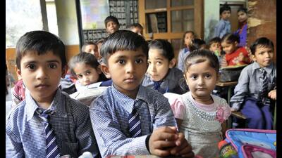 Students sitting in their classroom at Government School Chhawni Mohalla area in Ludhiana (HT File) Students sitting in their classroom at Government School Chhawni Mohalla area in Ludhiana (HT File)