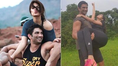 Rhea Chakraborty with Sushant Singh Rajput. (File pics)
