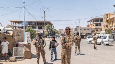 A Syrian Democratic Forces patrol in Hajin, a day after Islamic State fighters killed two SDF soldiers there. A Syrian Democratic Forces patrol in Hajin, a day after Islamic State fighters killed two SDF soldiers there.