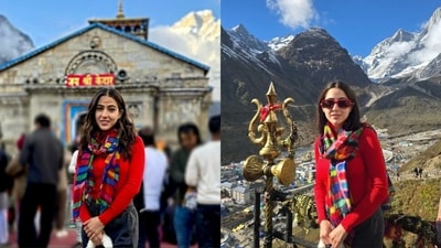 Sara Ali Khan recently visited the Kedarnath Temple. Sara Ali Khan recently visited the Kedarnath Temple.