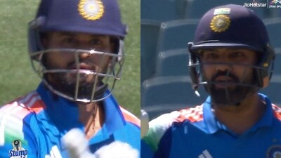 Shreyas Iyer, left, disagreed with Rohit Sharma (Screengrabs) Shreyas Iyer, left, disagreed with Rohit Sharma (Screengrabs)