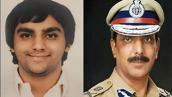 Former Punjab DGP Mohammad Mustafa (right) and his son son, Aqil Akhtar. (HT File)