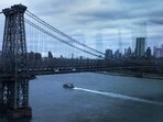 A section of the Brooklyn Bridge was closed after a massive fire broke out