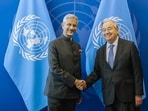 External affairs minister S Jaishankar with United Nations secretary general Antonio Guterres. (File Photo) External affairs minister S Jaishankar with United Nations secretary general Antonio Guterres. (File Photo)