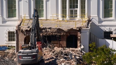 Work continues on the demolition of a part of the East Wing of the White House, Thursday, Oct. 23, 2025, in Washington, before construction of a new ballroom. (AP) Work continues on the demolition of a part of the East Wing of the White House, Thursday, Oct. 23, 2025, in Washington, before construction of a new ballroom. (AP)