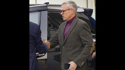 Chief minister Omar Abdullah leaves the assembly in Srinagar after casting his vote during the elections for the four Rajya Sabha seats in Jammu and Kashmir on Friday. (PTI Photo) Chief minister Omar Abdullah leaves the assembly in Srinagar after casting his vote during the elections for the four Rajya Sabha seats in Jammu and Kashmir on Friday. (PTI Photo)