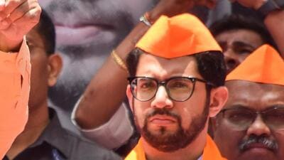 Mumbai, Aug 11 (ANI): Shiv Sena(UBT) chief Uddhav Thackeray addresses the gathering during a protest demanding resignation of Maharashtra ministers facing corruption and misconduct charges, at Shivaji Park, Dadar in Mumbai on Monday. Party leader Aaditya Thackeray and others also present. (ANI Photo) (Sandip Mahankal) Mumbai, Aug 11 (ANI): Shiv Sena(UBT) chief Uddhav Thackeray addresses the gathering during a protest demanding resignation of Maharashtra ministers facing corruption and misconduct charges, at Shivaji Park, Dadar in Mumbai on Monday. Party leader Aaditya Thackeray and others also present. (ANI Photo) (Sandip Mahankal)