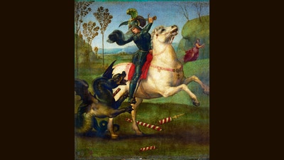 Saint George and the Dragon (1505) by Raphael. In the novel, Ru’s parents tell him they are descendents of St George. (Getty Images) Saint George and the Dragon (1505) by Raphael. In the novel, Ru’s parents tell him they are descendents of St George. (Getty Images)