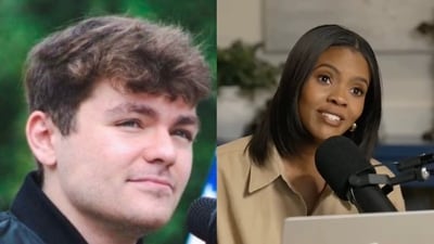 Nick Fuentes slammed Candace Owens for her post on Charlie Kirk, calling her 'diabolical'. (X/@NickJFuentes, X/@PopBase) Nick Fuentes slammed Candace Owens for her post on Charlie Kirk, calling her 'diabolical'. (X/@NickJFuentes, X/@PopBase)