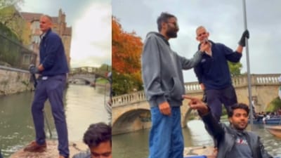 A British man in Cambridge spoke fluent Hindi while punting a boat. (Instagram/wanderingwithmba) A British man in Cambridge spoke fluent Hindi while punting a boat. (Instagram/wanderingwithmba)