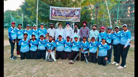 The team of 20 players who will play for the IV BFA Women’s Baseball Asia Cup 2025 in China from October 26. (HT Photo)