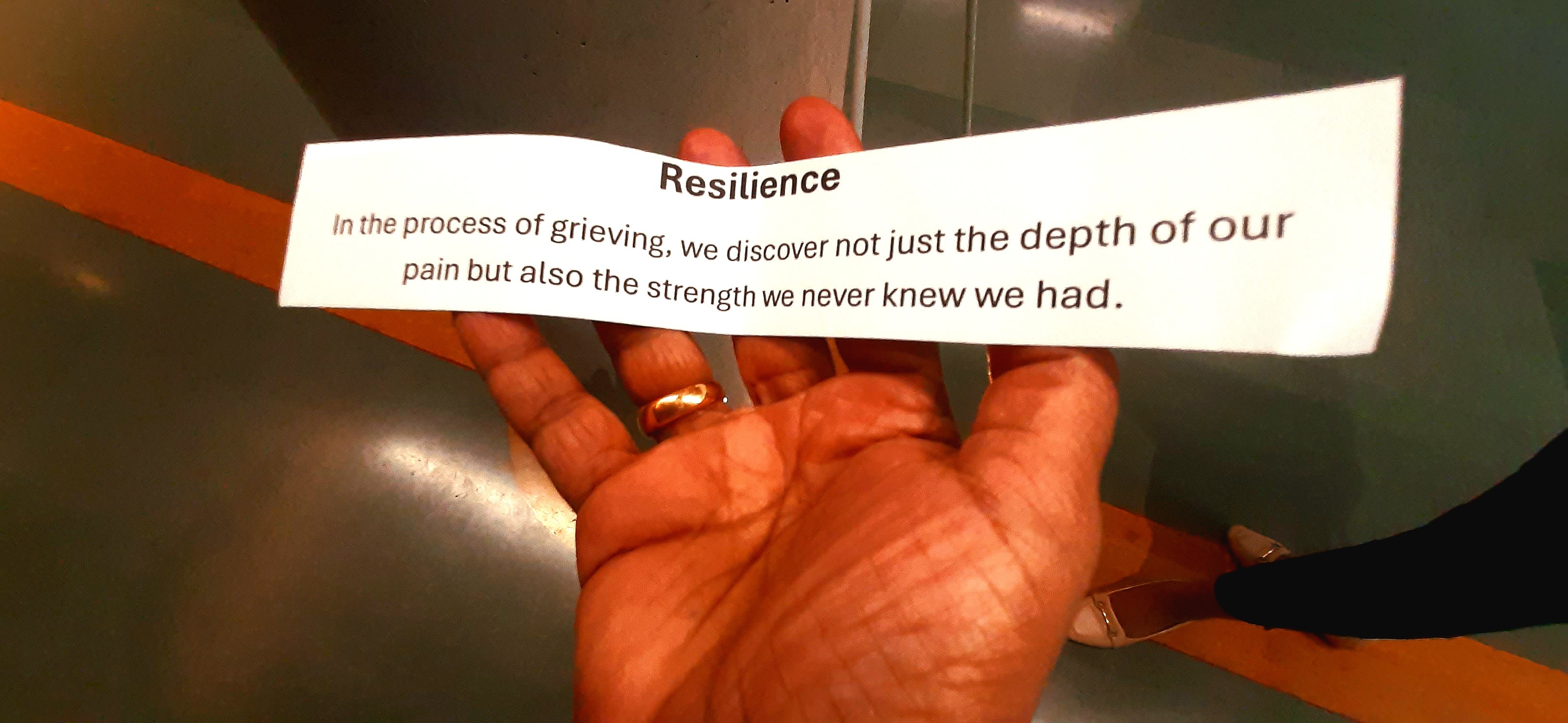 At the take-what-you-want counter that offered poems and messages of hope. (GoodToGo Death Literacy Festival)