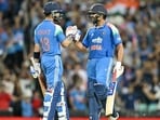 India’s Rohit Sharma (R) and Virat Kohli celebrate victory in the final ODI against Australia at the Sydney Cricket Ground on Saturday. (AFP) India’s Rohit Sharma (R) and Virat Kohli celebrate victory in the final ODI against Australia at the Sydney Cricket Ground on Saturday. (AFP)