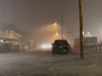 Visuals showed heavy rain in the Fort Worth area. Screengrab of video.