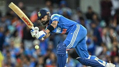 Virat Kohli plays a shot during the third one-day international. (AFP) Virat Kohli plays a shot during the third one-day international. (AFP)