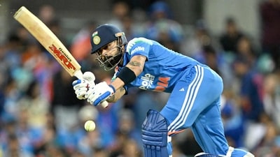 Virat Kohli bounced back from two back-to-back ducks as he remained unbeaten on 74 off 81 balls in the third and final ODI. He also surpassed Kumar Sangakkara to become the second-highest run-scorer in ODIs, only behind Sachin Tendulkar.&nbsp; (AFP)