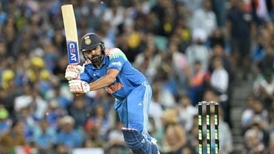 Hitman Rohit Sharma turned back the clock as he scored 121 runs with the help of 13 fours and 3 sixes in Sydney. He was also adjudged as Player of the Series for his haul of 202 runs in three matches.&nbsp; (AFP)