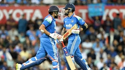 Rohit Sharma and Virat Kohli run between the wickets during the third one-day international. (AFP) Rohit Sharma and Virat Kohli run between the wickets during the third one-day international. (AFP)