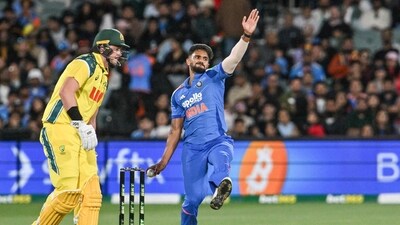 India's Nitish Kumar Reddy bowls during the second one-day international (ODI) against Australia (AFP) India's Nitish Kumar Reddy bowls during the second one-day international (ODI) against Australia (AFP)