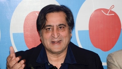 Jammu and Kashmir People's Conference chief Sajad Lone addresses a press conference regarding the Rajya Sabha elections' results, in Srinagar, Saturday, Oct. 25, 2025. (PTI) Jammu and Kashmir People's Conference chief Sajad Lone addresses a press conference regarding the Rajya Sabha elections' results, in Srinagar, Saturday, Oct. 25, 2025. (PTI)
