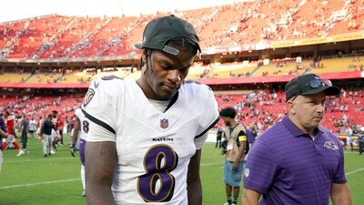Lamar Jackson will miss the Ravens' game against the Chicago Bears due to a hamstring injury, marking his third consecutive game sidelined. (AP) Lamar Jackson will miss the Ravens' game against the Chicago Bears due to a hamstring injury, marking his third consecutive game sidelined. (AP)