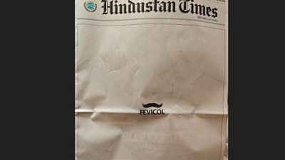 Fevicol’s front-page ad with a lone moustache symbolised Piyush Pandey’s creative legacy, marking a heartfelt farewell to India’s ad genius.