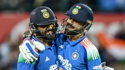 Rohit Sharma and Virat Kohli formed an unbeaten 168-run stand in the third ODI against Australia. (AFP) Rohit Sharma and Virat Kohli formed an unbeaten 168-run stand in the third ODI against Australia. (AFP)