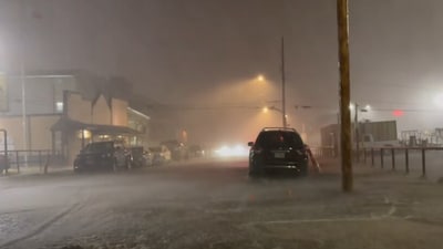 Visuals showed heavy rain in the Fort Worth area. Screengrab of video. (Facebook/North Texas Weather ) Visuals showed heavy rain in the Fort Worth area. Screengrab of video. (Facebook/North Texas Weather )