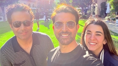 Earlier this month, Hrithik Roshan and Saba Azad celebrated four years together with a heartfelt Instagram post. (Instagram) Earlier this month, Hrithik Roshan and Saba Azad celebrated four years together with a heartfelt Instagram post. (Instagram)