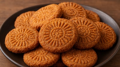 Thekua, a deep-fried cookie made with wheat flour, jaggery, and ghee, is one of Bihar’s most beloved traditional sweets. Thekua, a deep-fried cookie made with wheat flour, jaggery, and ghee, is one of Bihar’s most beloved traditional sweets.