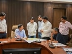 Commissioner Pradeep Dahiya, in the meeting, said buildings releasing sewage into drains may be demolished as MCG enforces stricter pollution controls. (Parveen Kumar/HT) Commissioner Pradeep Dahiya, in the meeting, said buildings releasing sewage into drains may be demolished as MCG enforces stricter pollution controls. (Parveen Kumar/HT)