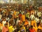The 14 Kosi Parikrama is a significant event in Ayodhya. The administration estimates that around 10 to 20 lakh devotees will participate in it. (HT file) The 14 Kosi Parikrama is a significant event in Ayodhya. The administration estimates that around 10 to 20 lakh devotees will participate in it. (HT file)
