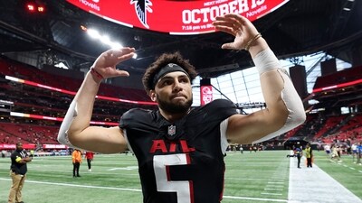 Latest update on Drake London’s hip injury: Star receiver to miss out week 8 game vs Dolphins? What we know (Getty Images via AFP) Latest update on Drake London’s hip injury: Star receiver to miss out week 8 game vs Dolphins? What we know (Getty Images via AFP)