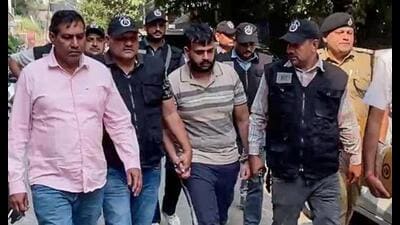 Lakhwinder Singh, alias Lakha, in Ambala on Sunday. (ANI)