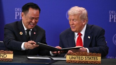 "I also wish to express my sincere appreciation to President Donald J. Trump for your personal dedication to peace between our two countries," the Thailand PM said. (AFP)