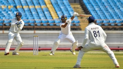 Karnataka's Karun Nair plays a shot during the Ranji Trophy cricket match between Karnataka and Saurashtra, at Niranjan Shah Stadium in Rajkot (PTI) Karnataka's Karun Nair plays a shot during the Ranji Trophy cricket match between Karnataka and Saurashtra, at Niranjan Shah Stadium in Rajkot (PTI)