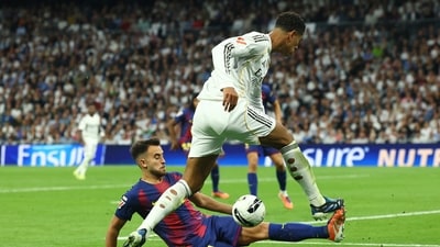 Real Madrid were awarded a penalty for handball from Eric Garcia (REUTERS)